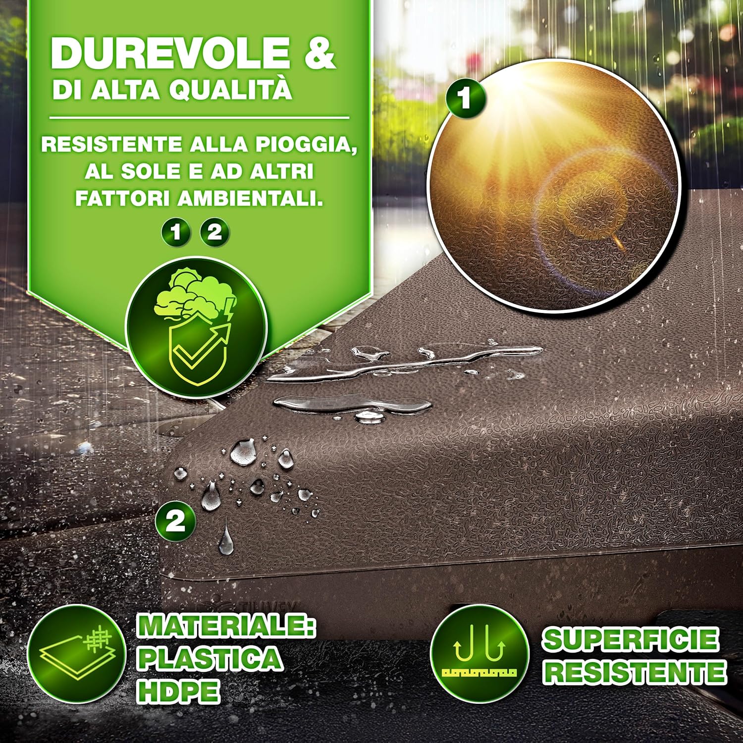 Thumbnail 3 de tillvex Base per Ombrellone 90 L / 120 kg — 4 pezzi per Ombrellone Decentrato con Connettore Metallico