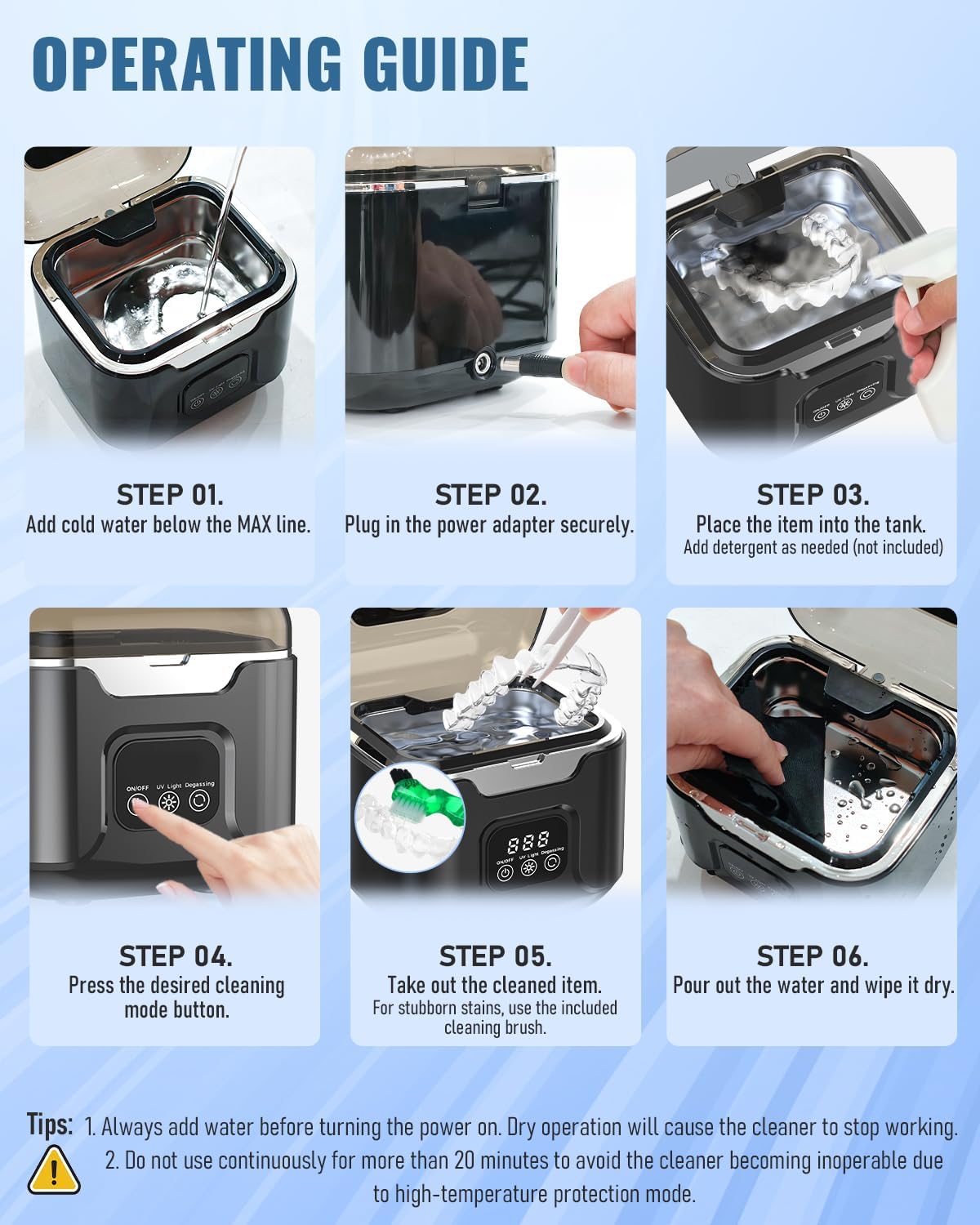 Thumbnail 6 de Triler Ultrasonic Retainer Cleaner Portable 48kHz