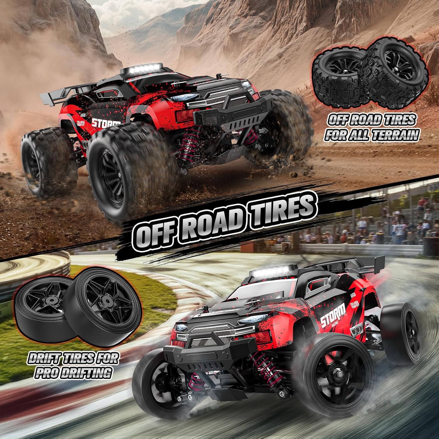 Detalle de Lvcdzr 1:18 2.4GHz 4WD RC Monster Truck (Up to 40 km/h) with Gyro Drift Wheel