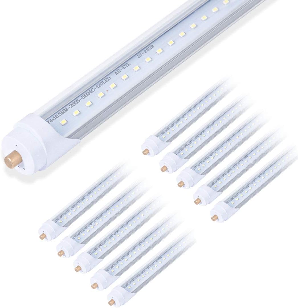 Detalle de ELEKICO 8 ft LED Tube Lights, 40W, 4,800 lm, 5000K, 10-Pack