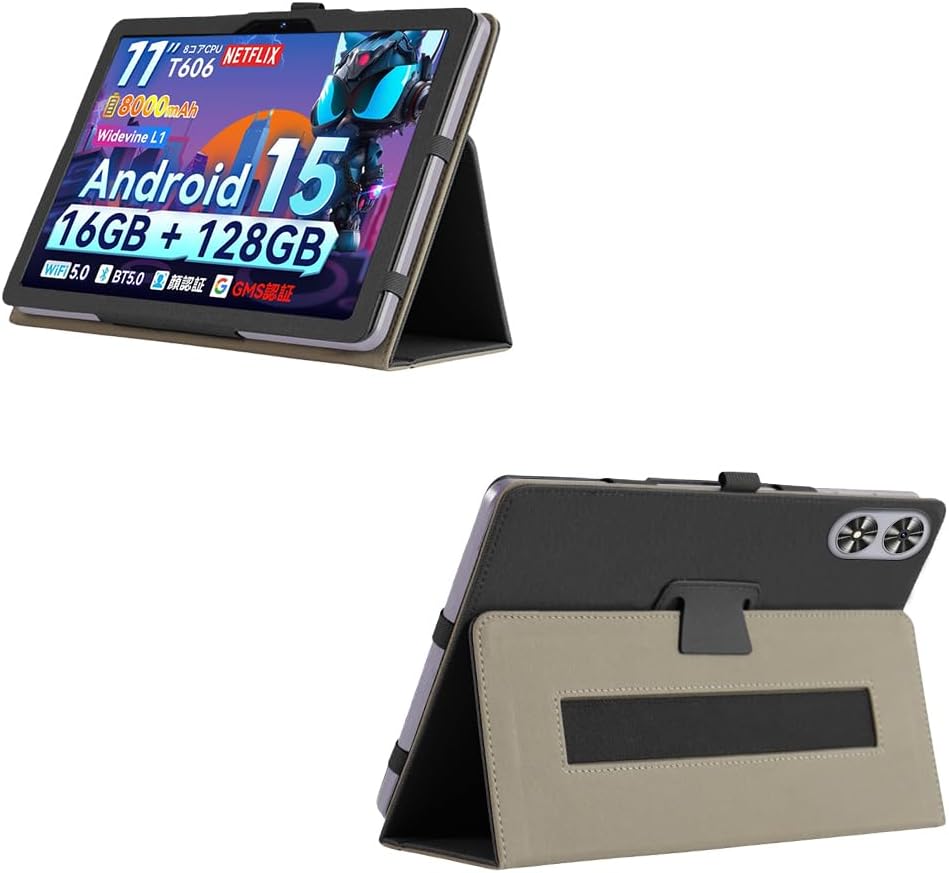 Thumbnail 2 de zZjoOoj Hülle für SVITOO P11 (11 Zoll) – dünnes PU-Case Cover mit Ständer & Handschlaufe plus 9H Schutzfolie