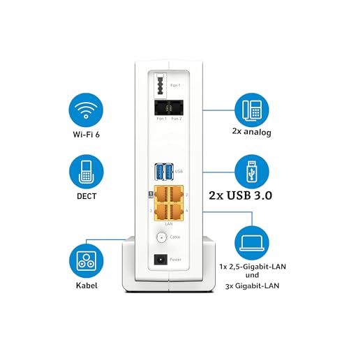 Detalle de FRITZ!Box 6690 – Kabelrouter mit DOCSIS 3.1, Wi‑Fi 6 und Mesh‑Funktion