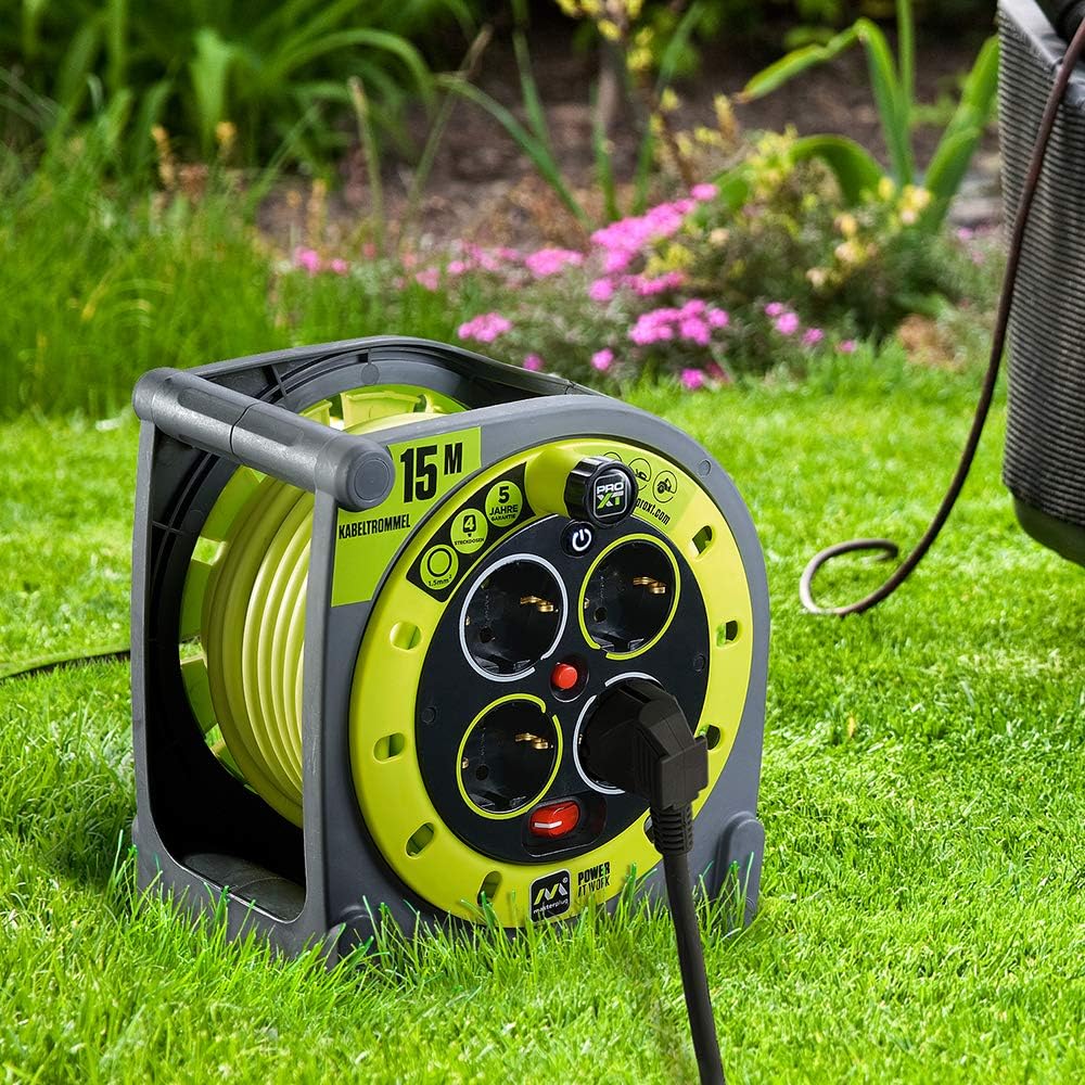 Thumbnail 6 de Masterplug Pro-XT Kabeltrommel 15 m – Outdoor Verlängerungskabel mit 4 Steckdosen, Thermoschutz und Netzschalter