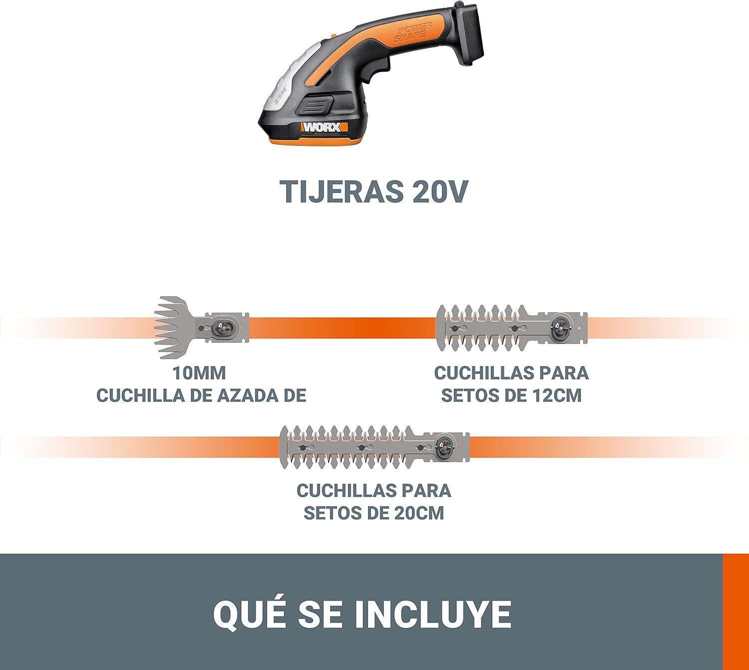 Thumbnail 5 de WORX wg801e.9 20V Cortasetos y Desmalezadora