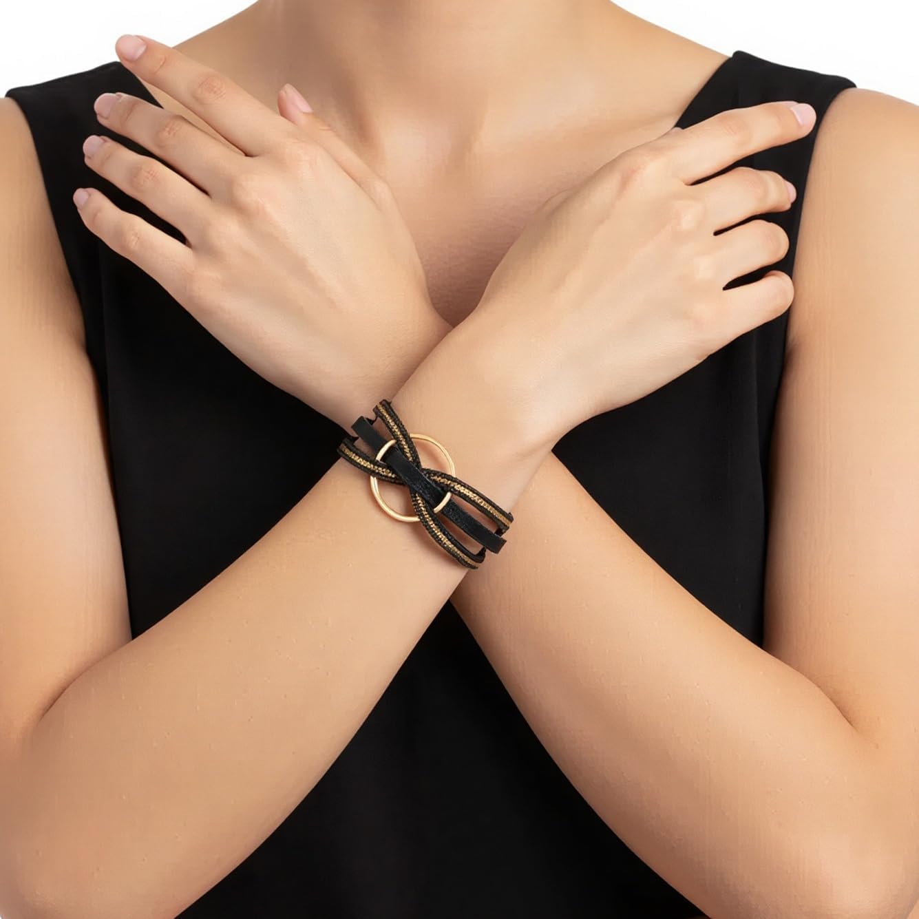 Detalle de Edoneery Leather Wrap Bracelet