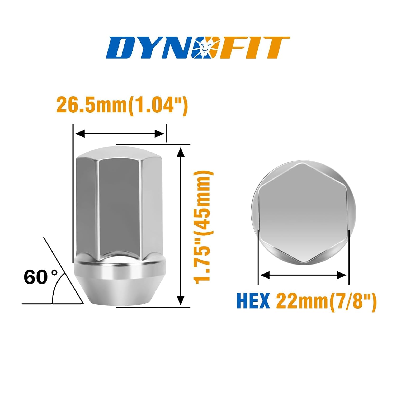 Detalle 2 de dynofit 24pcs M14-1.5 OEM Lug Nuts 45mm height 🔩