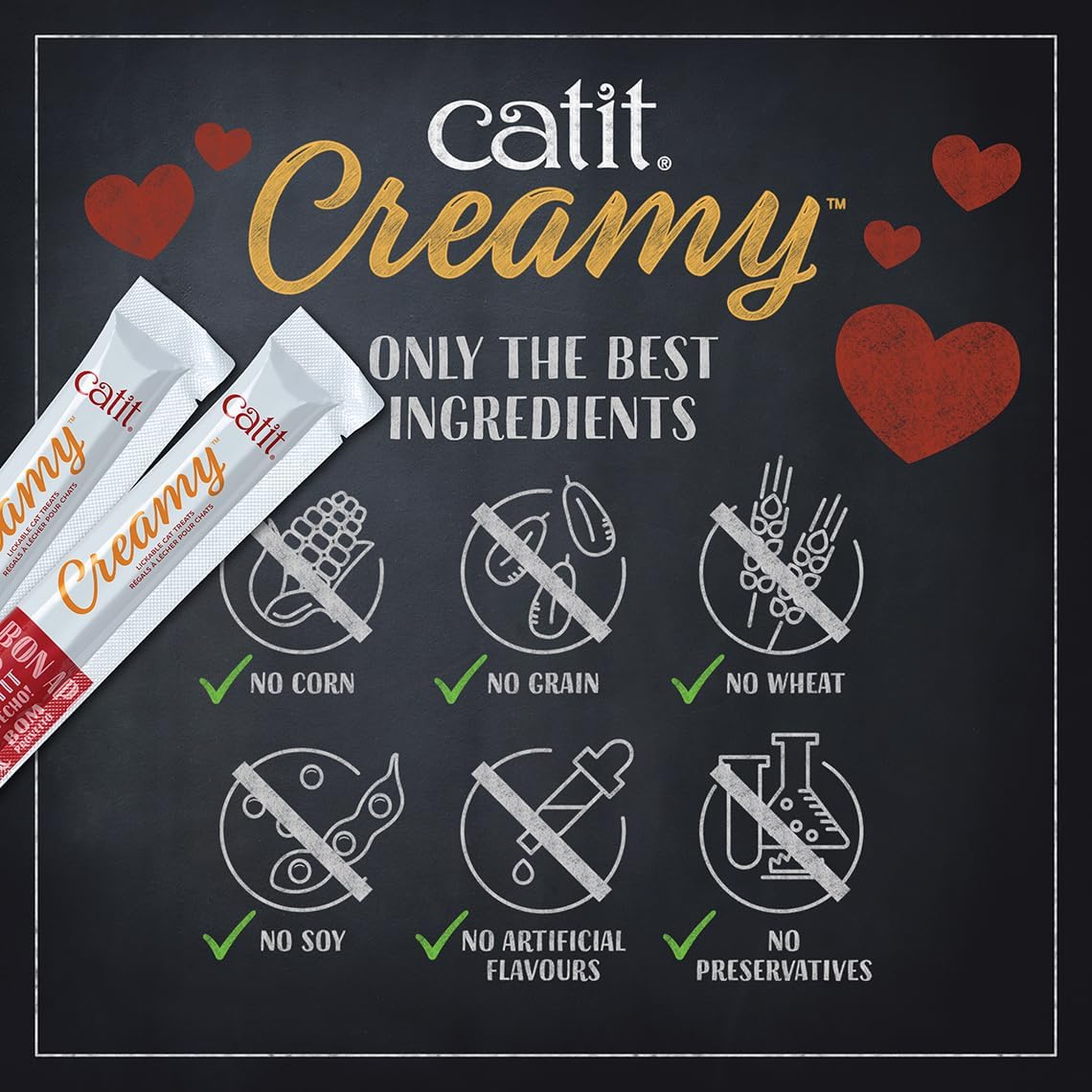 Detalle de Catit Creamy Pâte à lécher Hydratante pour Chat – Poulet et Agneau, 50 x 10 g
