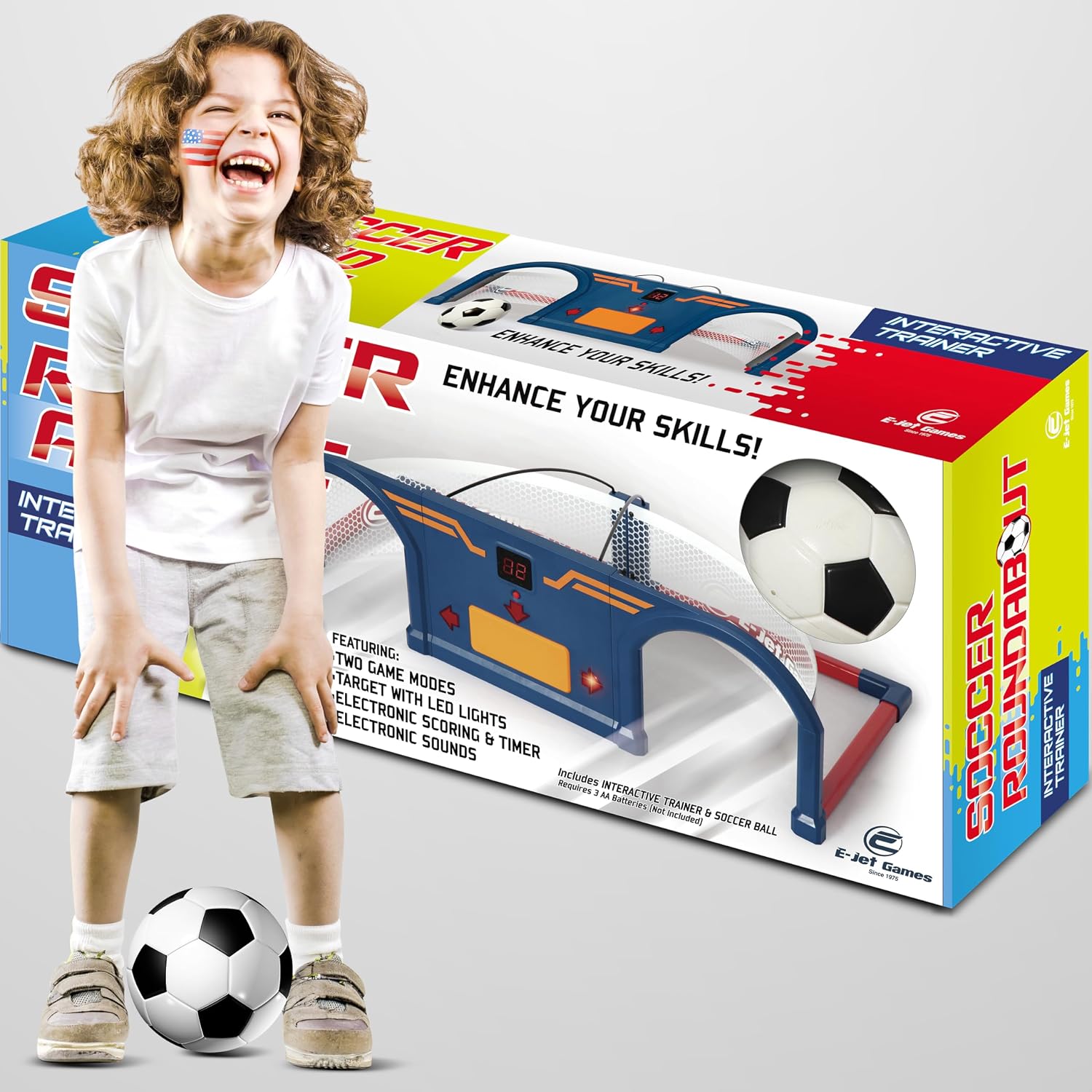 Detalle de E E-JET GAMES Soccer RoundAbout 屋内サッカートレーナー フォームボール・電子スコアリング・2つのゲームモード