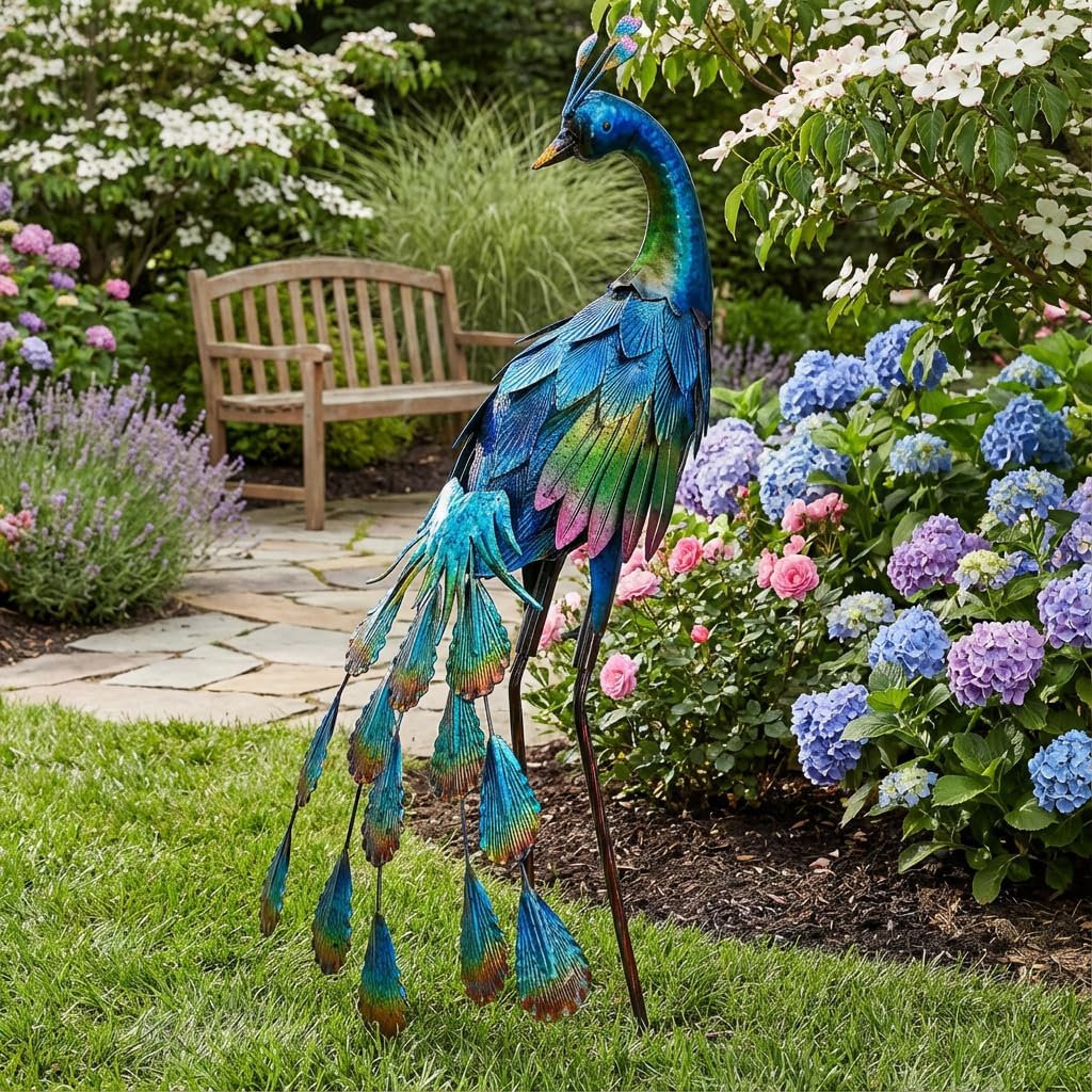 Thumbnail 2 de TERESA'S COLLECTIONS Peacock Garden Statue