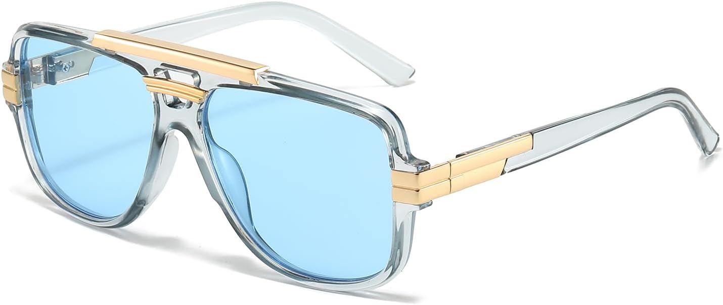 YAMEIZE Retro Pilot Metal Design Sunglasses for Women and Men