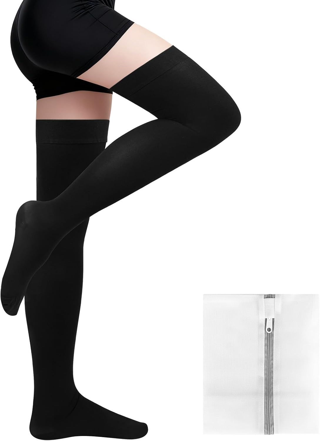Detalle de AOOSA dijhoge compressiekousen, gesloten, ademend en 23-32 mmHg