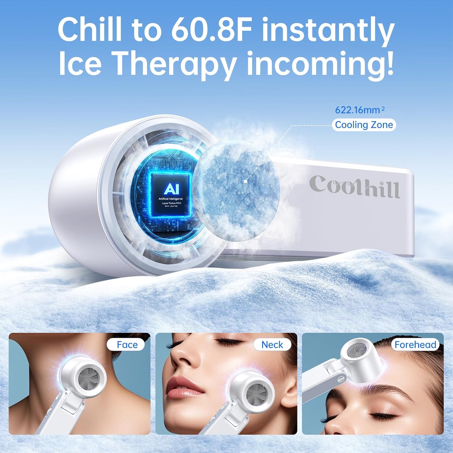Detalle 2 de Coolhill Handheld Portable Fan with Turbo Cooling: 5500mAh, 199 Speeds, 20000 RPM