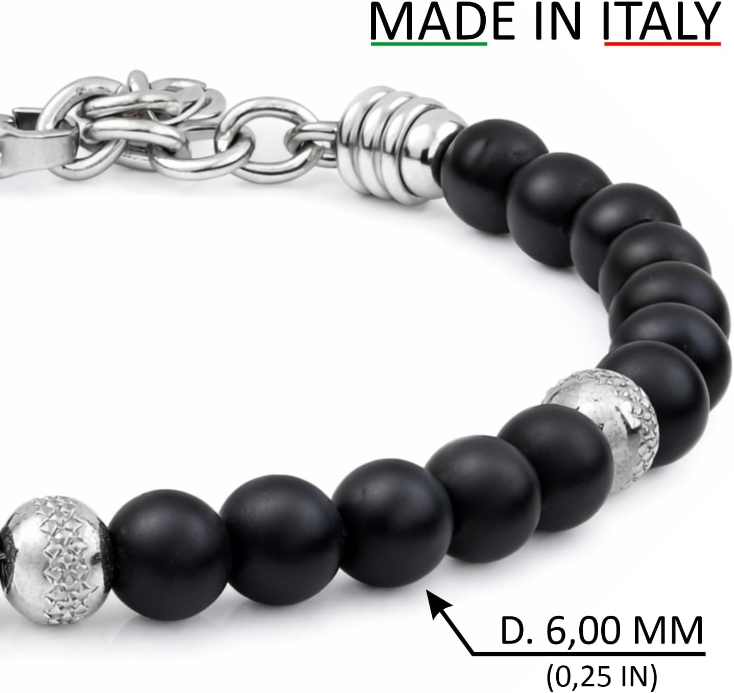 Thumbnail 1 de 10:10 Bracciale Onice Nera regolabile elegante