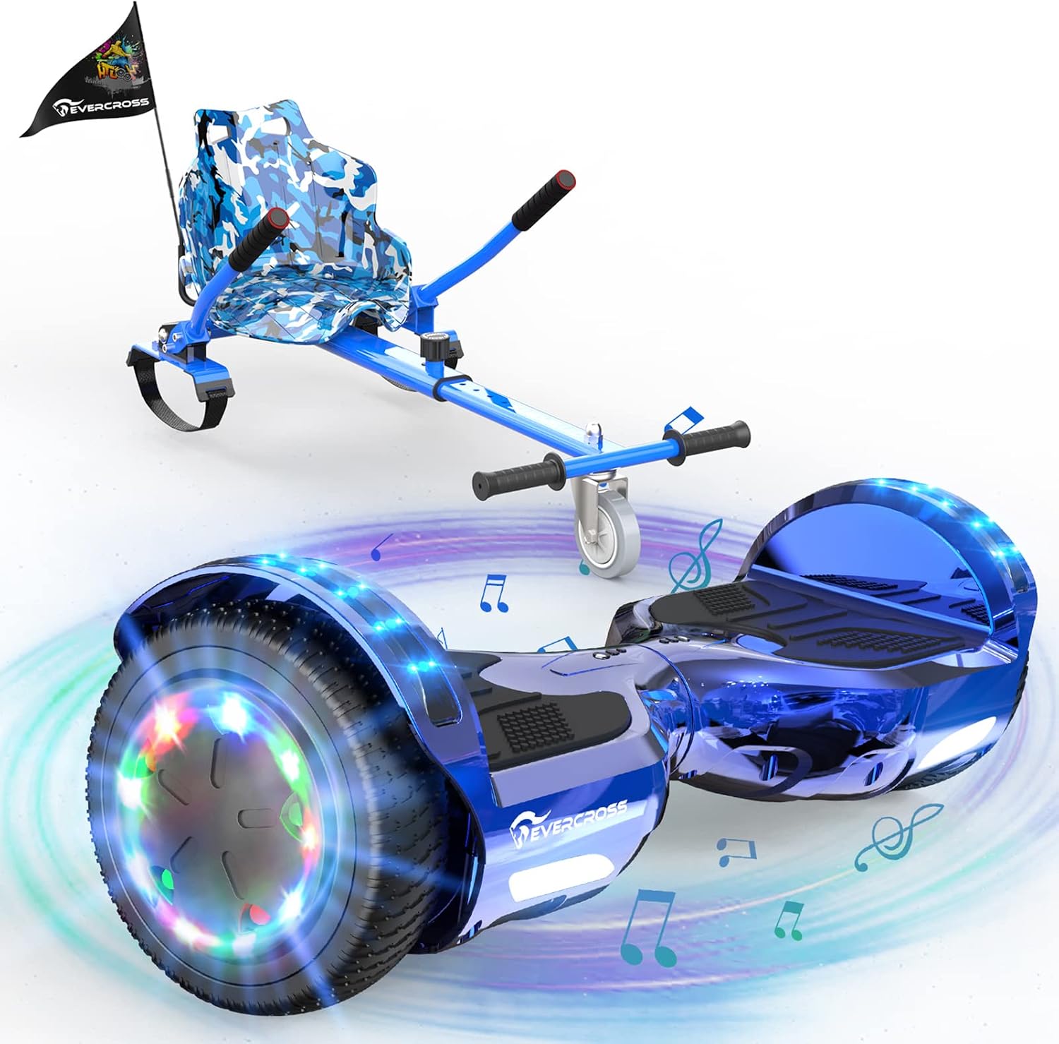 Thumbnail 6 de EVERCROSS 6,5" Hoverboard mit Sitz + Hoverkart – Bluetooth, LED, 4Ah Akku