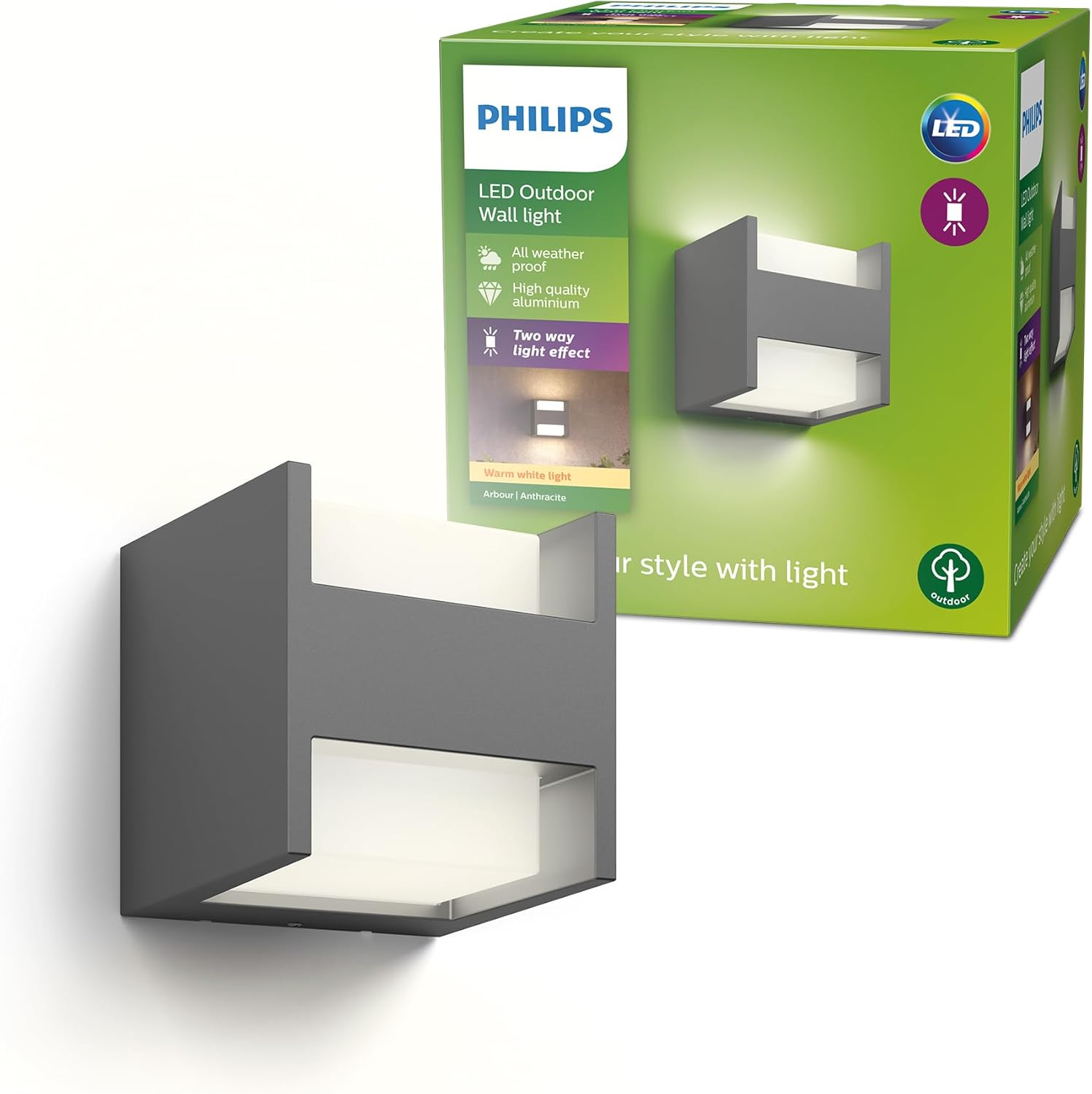 Philips Arbour Applique Murale Extérieure LED 6W