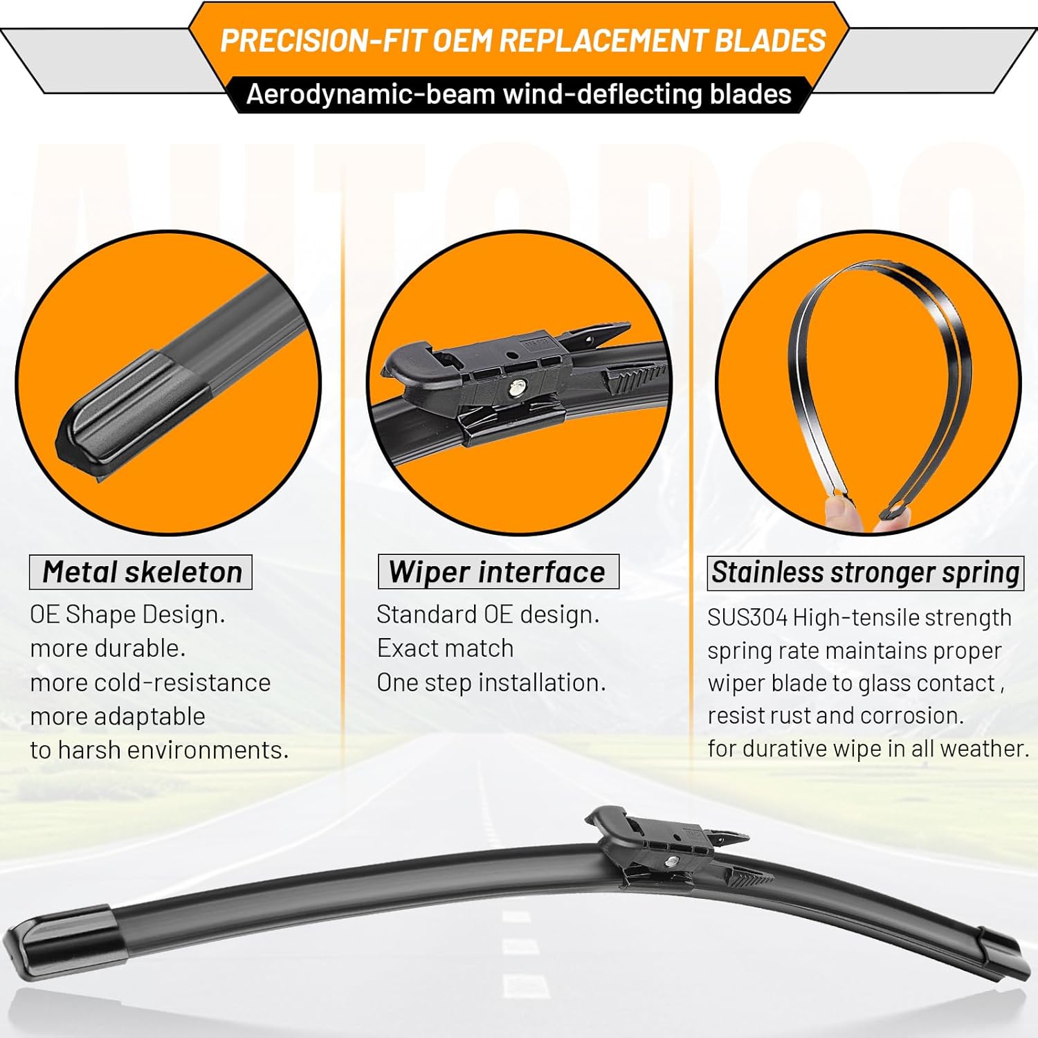 Detalle 2 de AUTOBOO 28" Windshield Wipers Pack of 2