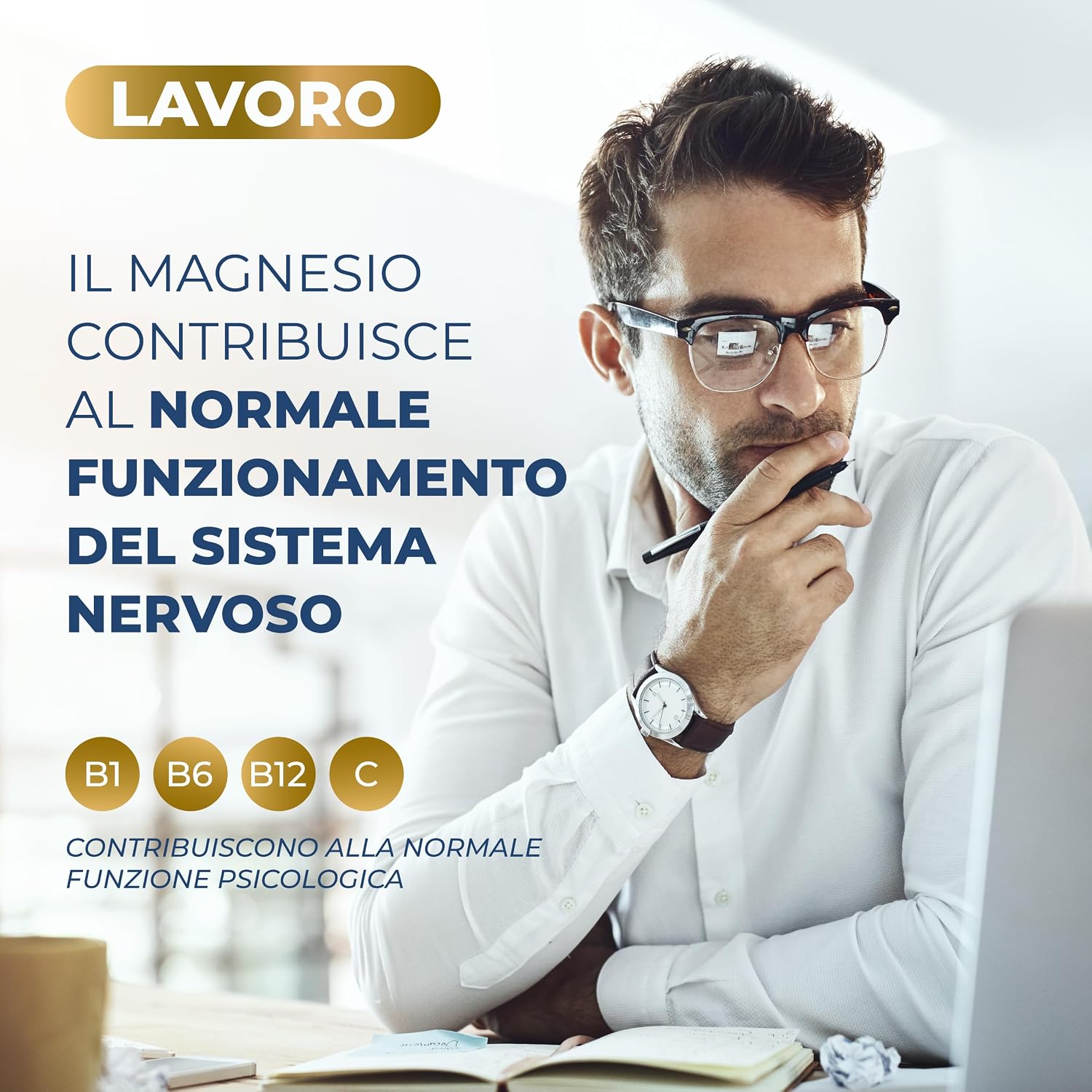 Detalle 2 de SUPREMAGY Magnesio Bisglicinato 450 mg (Fornitura 4 Mesi) – Magnesio Completo con vitamine e Coenzima Q10, Vegano, Made in Italy
