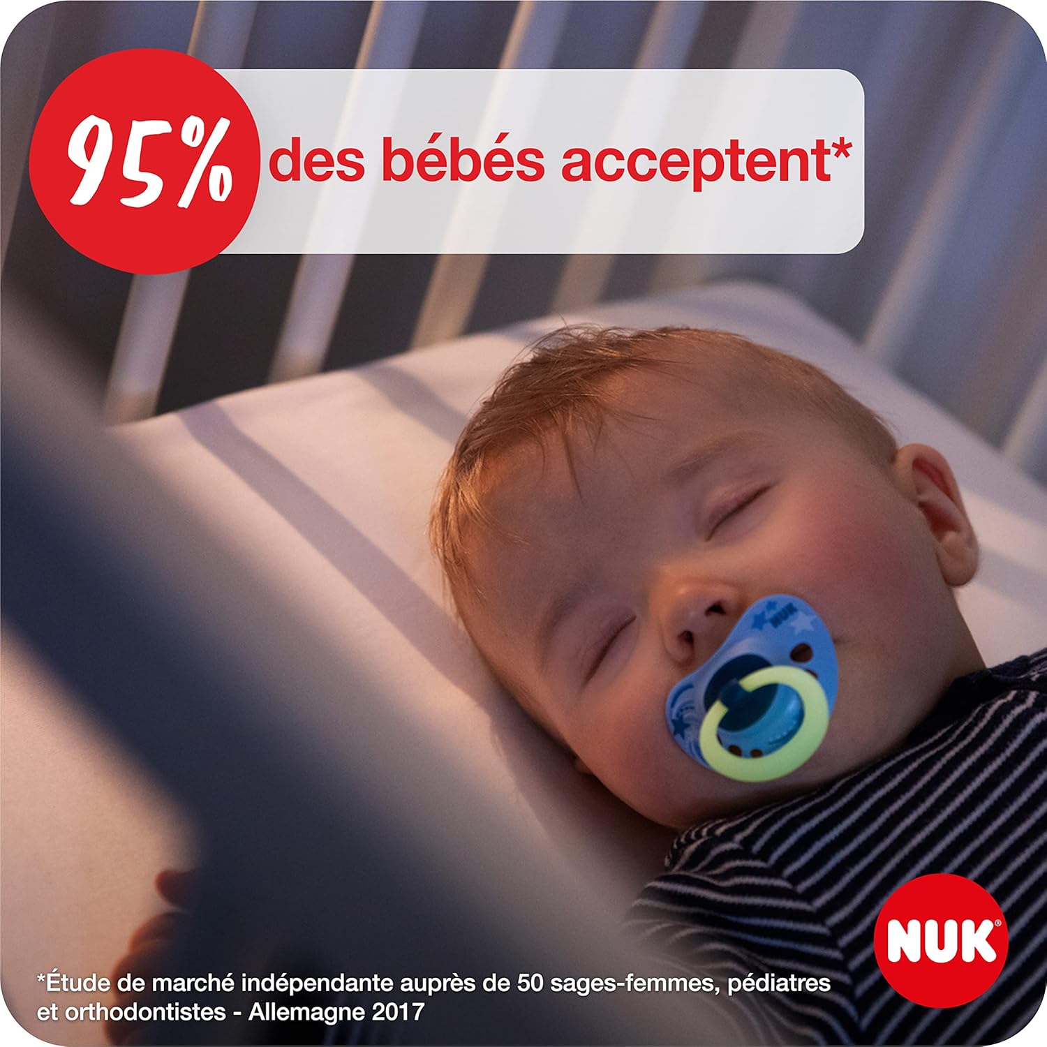 Thumbnail 4 de NUK Signature Day & Night – sucettes 6–18 mois en silicone, lot de 4 (forme cœur, phosphorescentes)