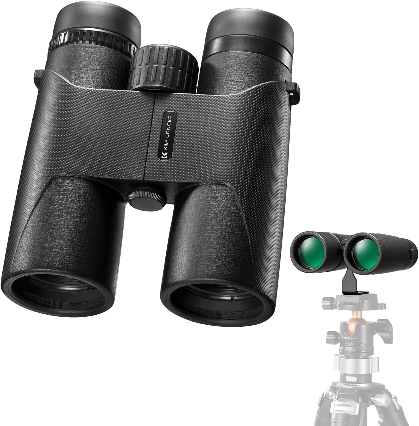 Detalle de K&F Concept Fernglas 10x42 HD – robustes Allroundglas mit Stativumbauhalterung