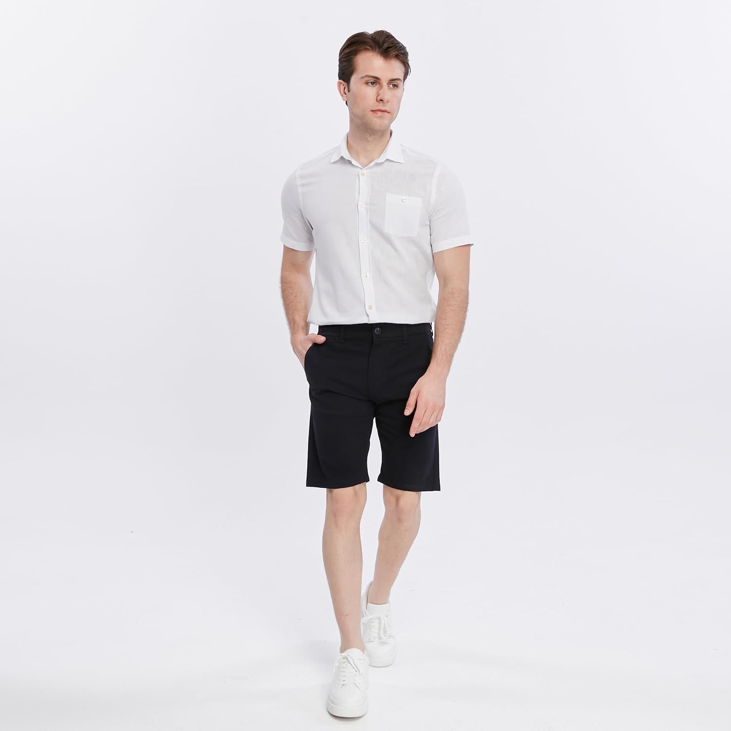 Thumbnail 1 de Xact Men’s Premium Tailored Chino Shorts with Zip Fly, Multiple Pockets (9.5-inch inseam)
