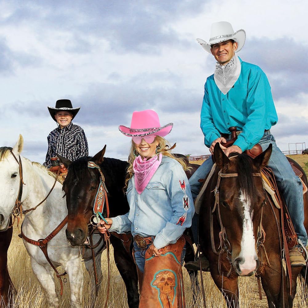 Detalle 2 de AOMIG cowboyhatt för vuxna med solglasögon och bandana