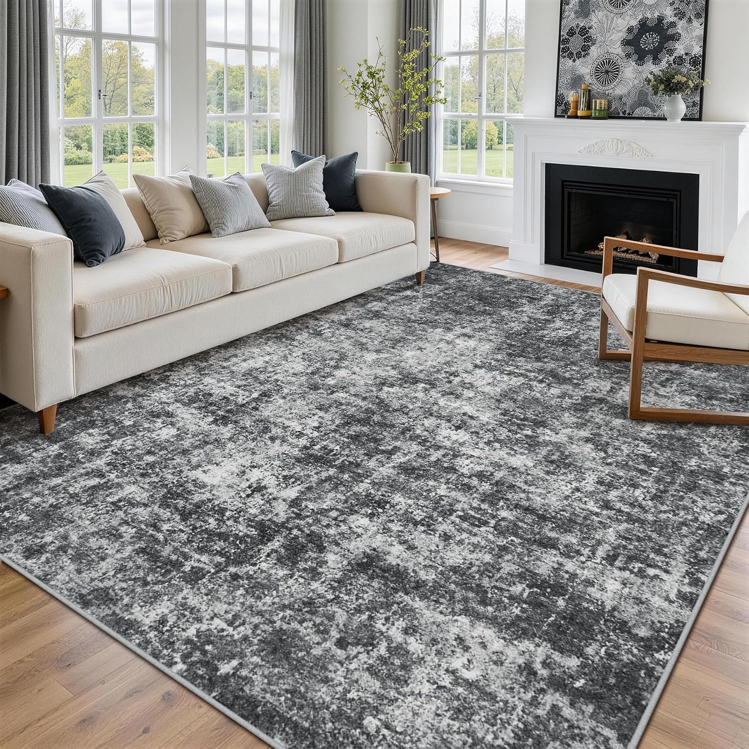 Thumbnail 6 de 8x10 Washable Abstract Area Rug for Living Room and More