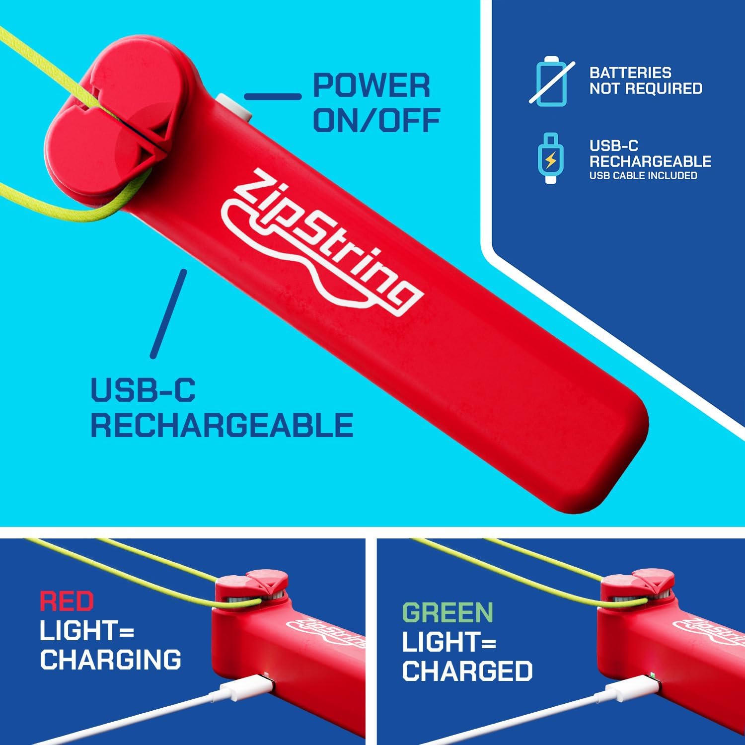 Thumbnail 6 de ZipString Original Classic Rope Launcher Toy by ZipString (Rock’it Red)
