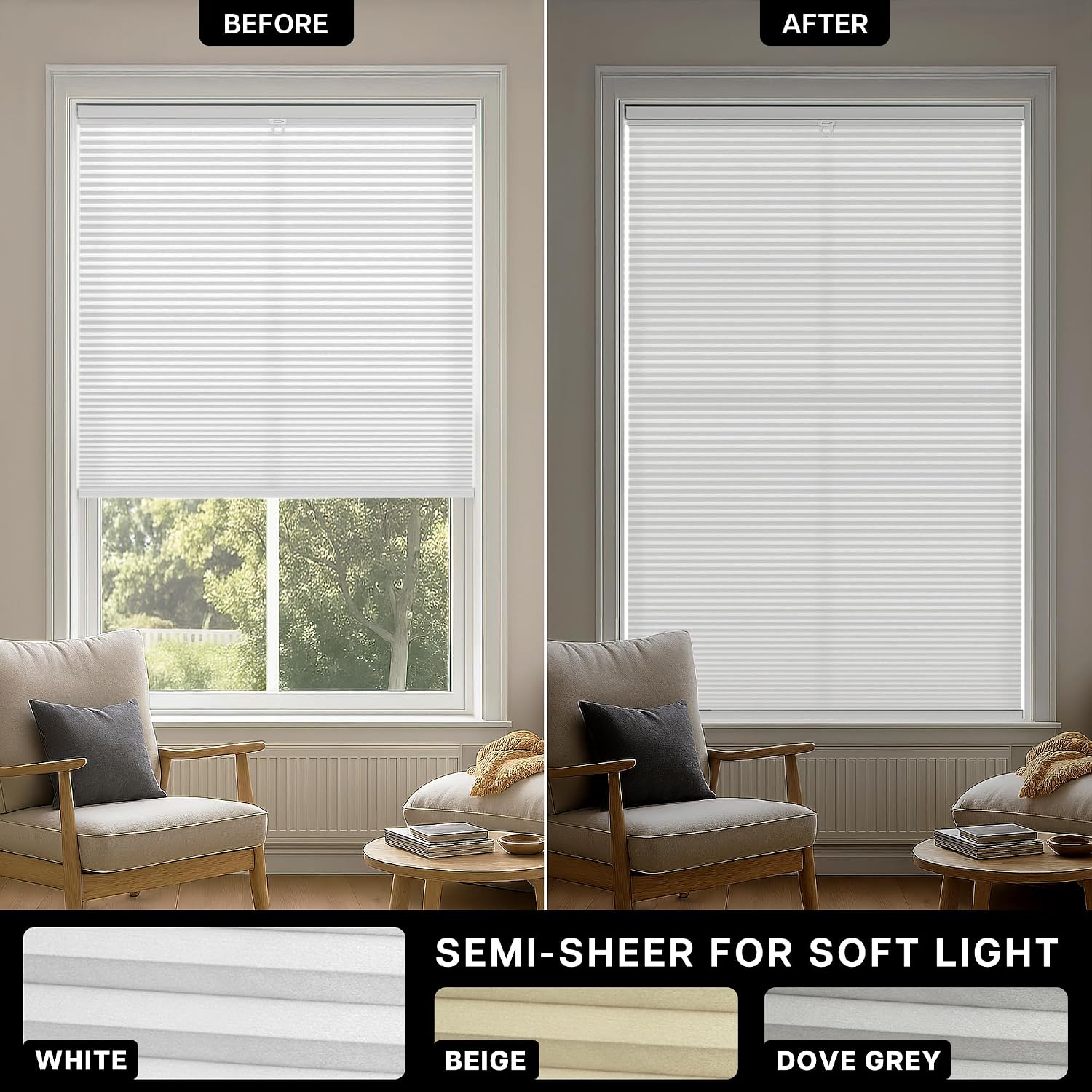Detalle de LazBlinds Cellular Shades, 32" x 64