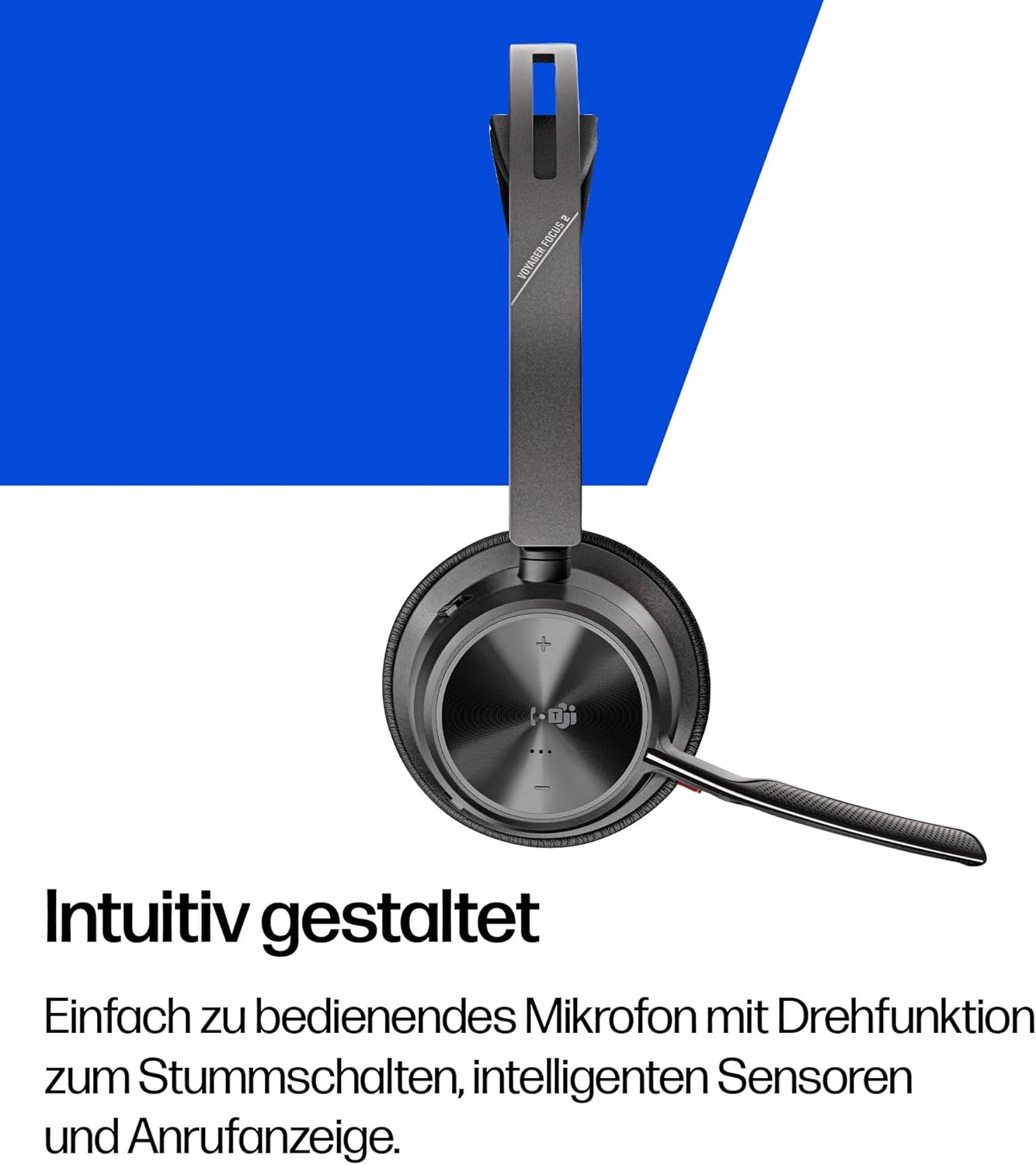 Thumbnail 5 de Poly Voyager Focus 2 USB-C Headset für Microsoft Teams mit ANC, Bluetooth & Ladestation (bis zu 25 Stunden Sprechzeit) – Schwarz