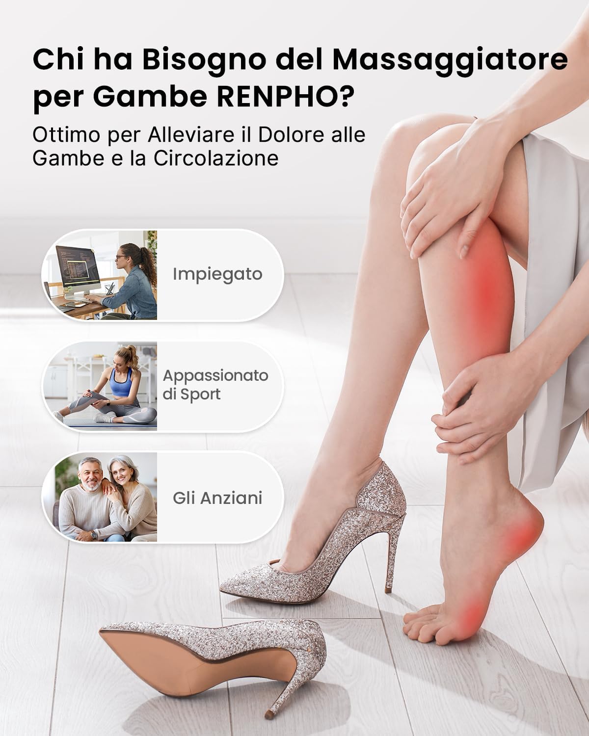 Thumbnail 3 de RENPHO massaggiatore gambe a compressione d’aria per piedi, polpacci e cosce con telecomando