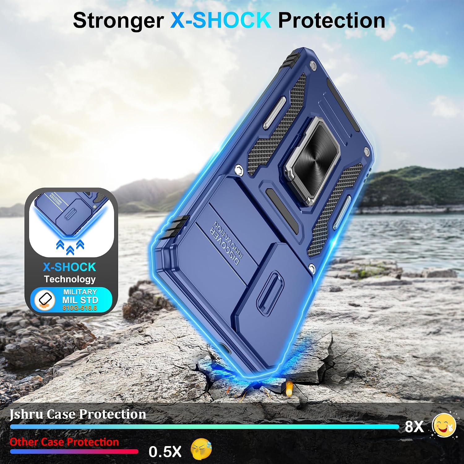 Thumbnail 2 de Jshru Samsung Galaxy S26 Plus Case with Screen Protector and Ring Stand