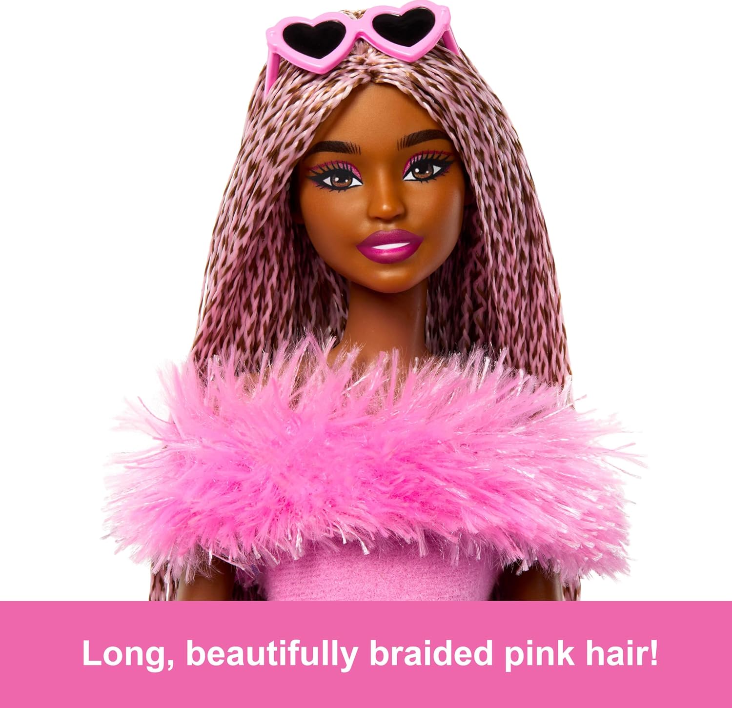 Thumbnail 2 de Barbie Deluxe Style Doll #4 in Barbiecore Outfit with Faux Fur Collar, Braids & Accessories