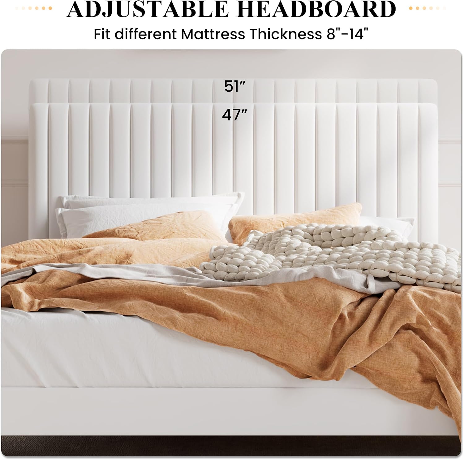 Detalle 1 de SHA CERLIN Upholstered Platform Bed Frame, Velvet