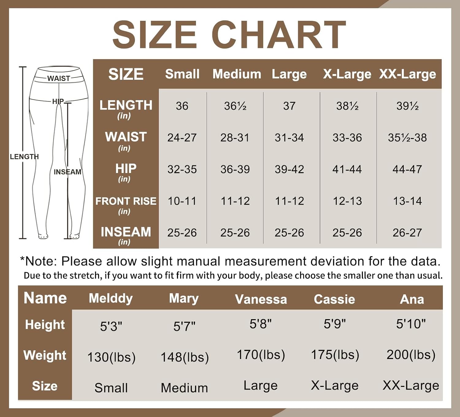 Thumbnail 4 de CAMPSNAIL Fleece-Lined Leggings for Women, High-Waisted with Pockets, Black