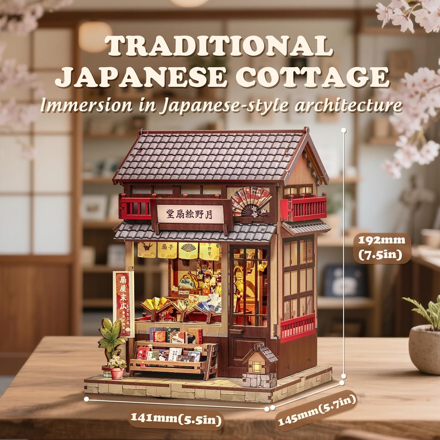 Thumbnail 1 de Cutefun Book Nook Kit Japan – DIY-Miniatur-Bausatz für Erwachsene (Tiny House mit LED-Licht)