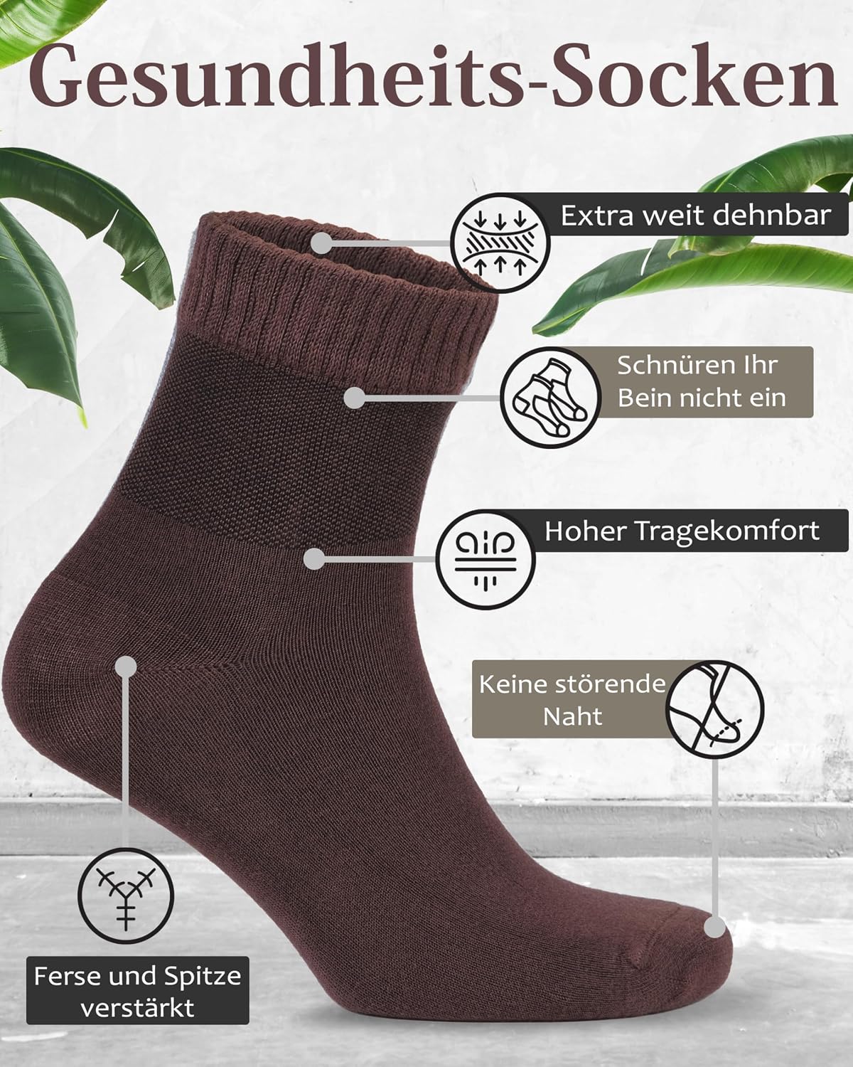 Thumbnail 2 de Fiera Besa Diabetikersocken Herren Komfortbund