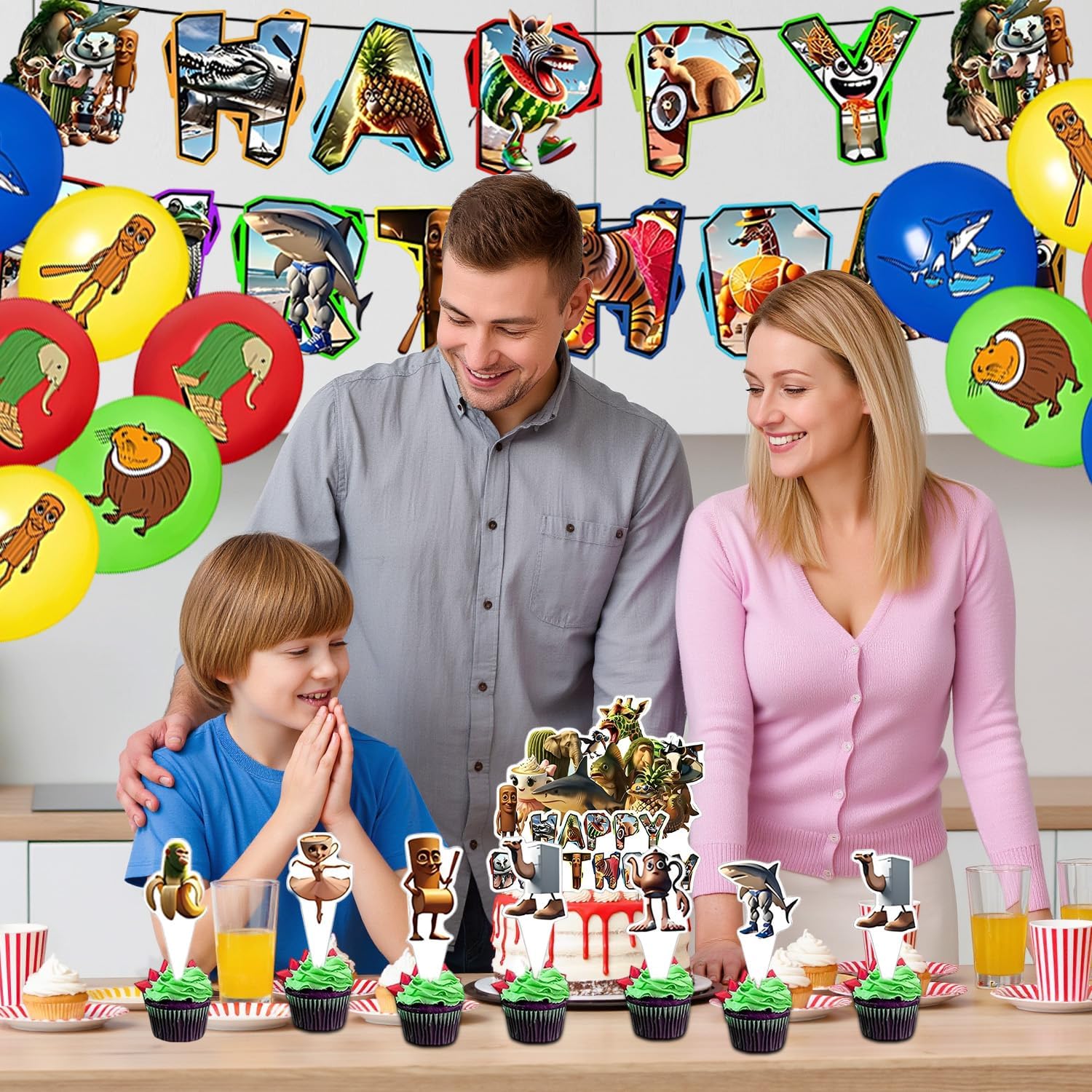 Thumbnail 6 de Brainrot Geburtstag Deko Set – 30 Stück inklusive Banner und Cupcake-Dekorationen