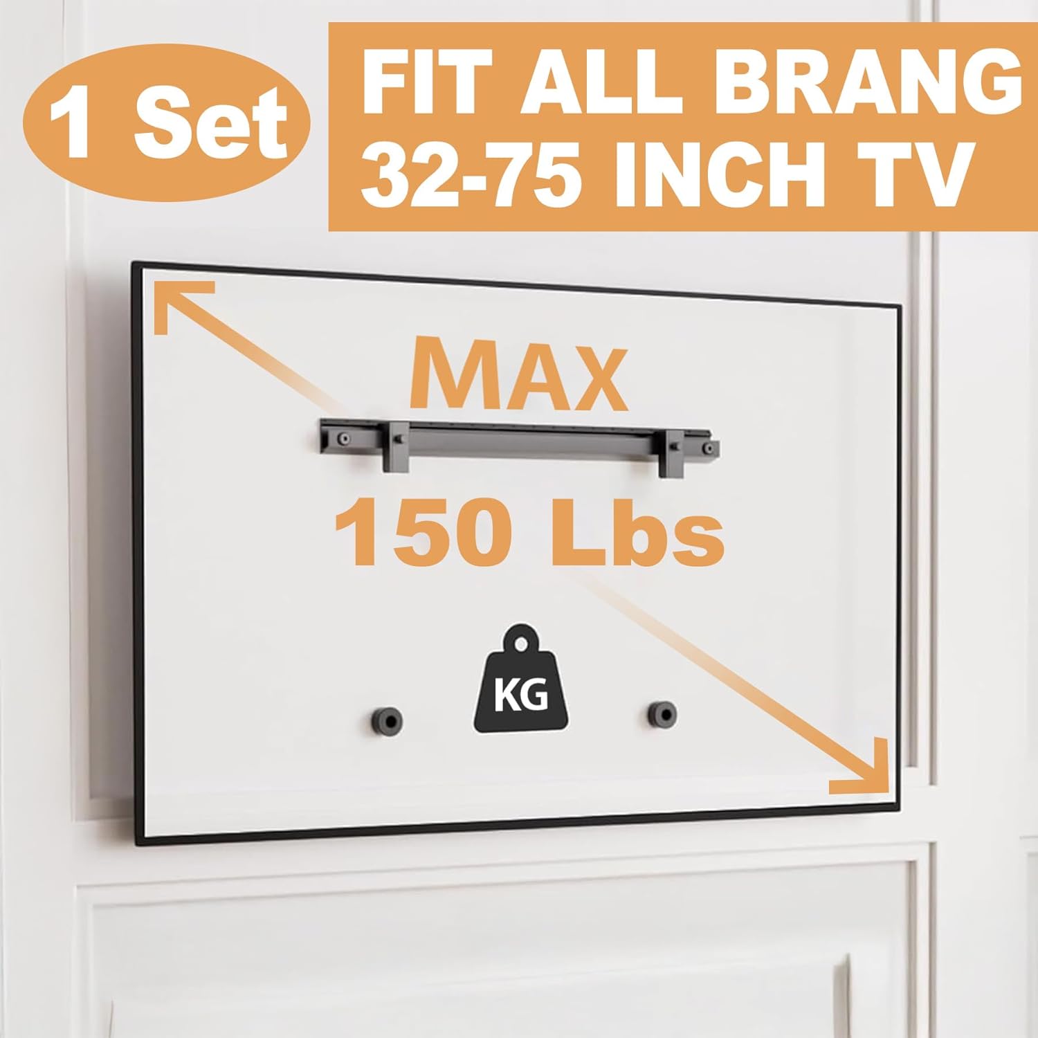 Detalle de AENTGIU Studless TV Wall Mount for 32–75 Inch TVs (No-Drill, Renter-Friendly)