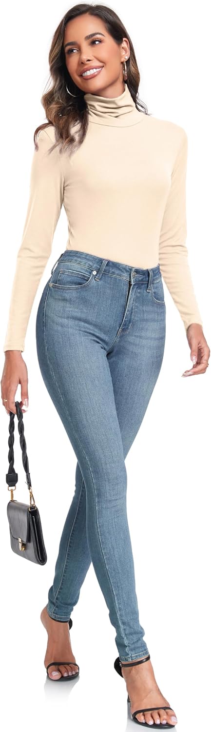 Thumbnail 6 de Women's Long Sleeve Casual Lightweight Turtleneck Top Slim Fit ⛅