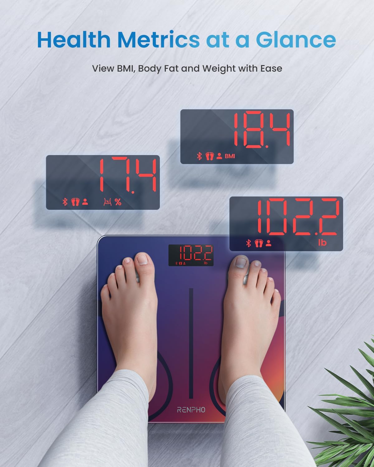 Thumbnail 1 de RENPHO Körperfettwaage mit App-Verbindung – präzise Analyse bis 180 kg