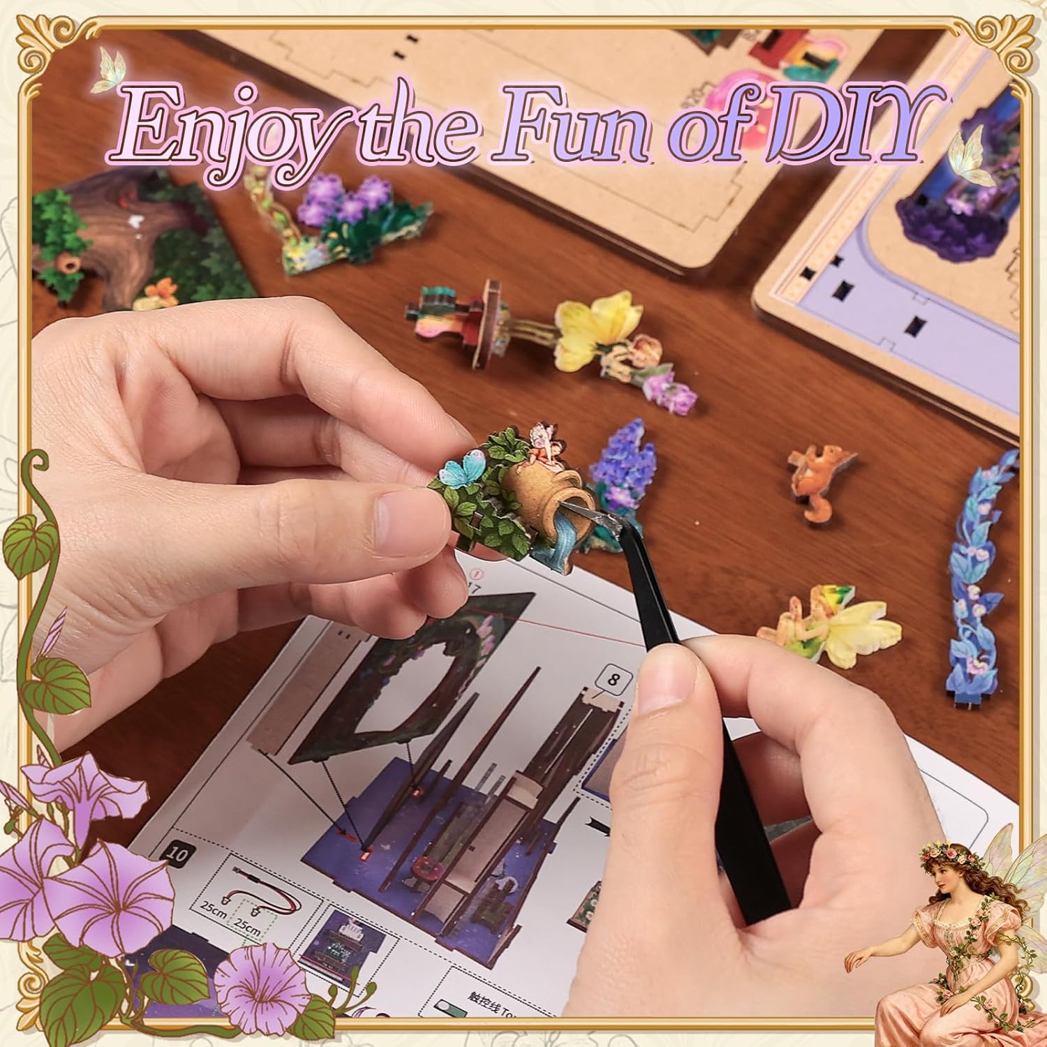 Thumbnail 3 de Book Nook Kit in Legno – Diorama in miniatura ispirato Sogno di una notte di mezza estate