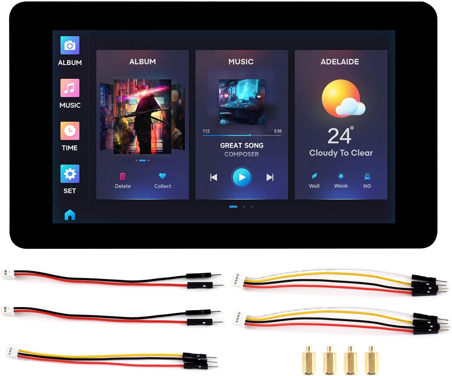 Detalle de WaveShare ESP32-S3-Touch-LCD-7 7インチタッチLCD開発ボード、800×480・5点タッチ対応
