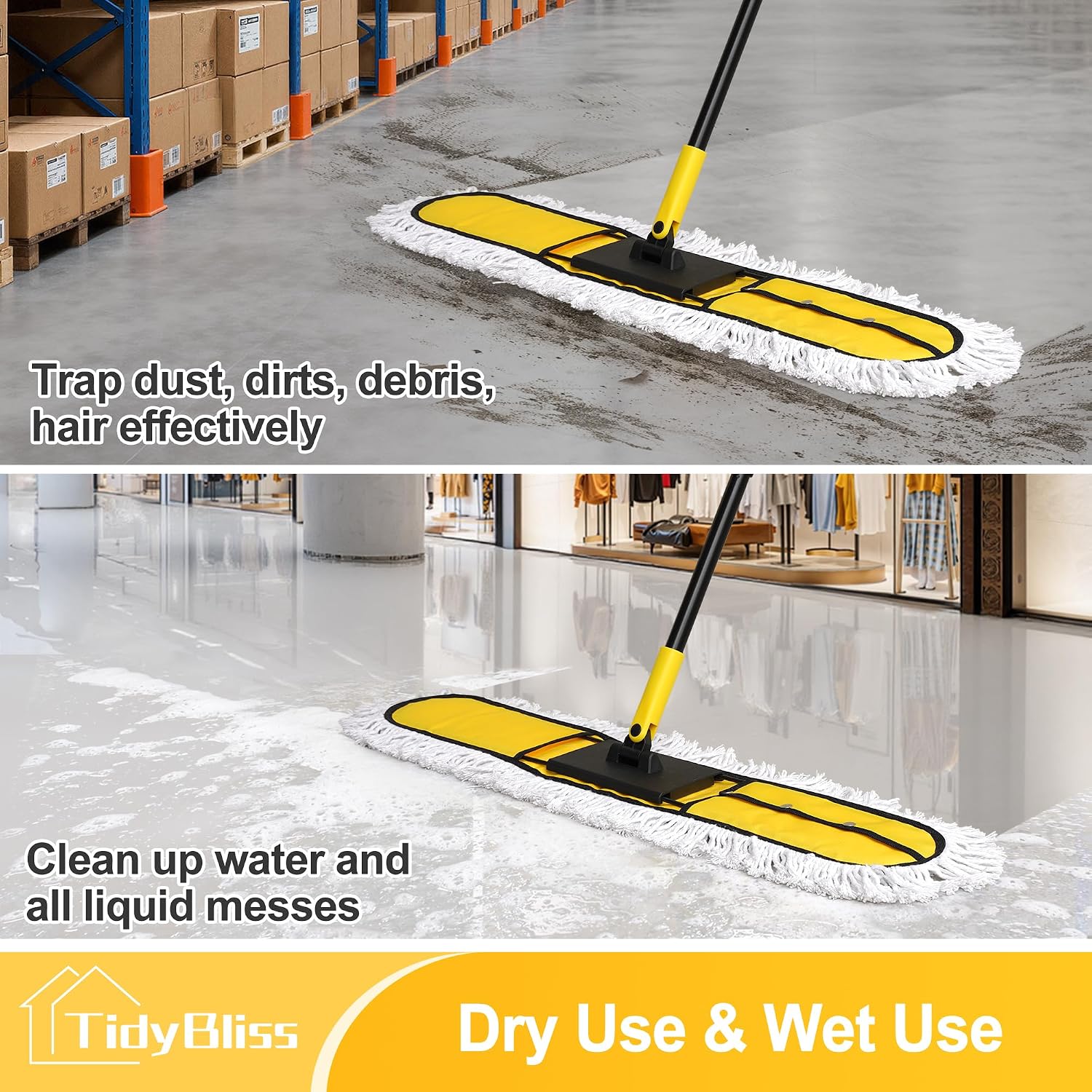 Detalle de TidyBliss TCDM-4 36-Inch Commercial Dust Mop with Swivel Head