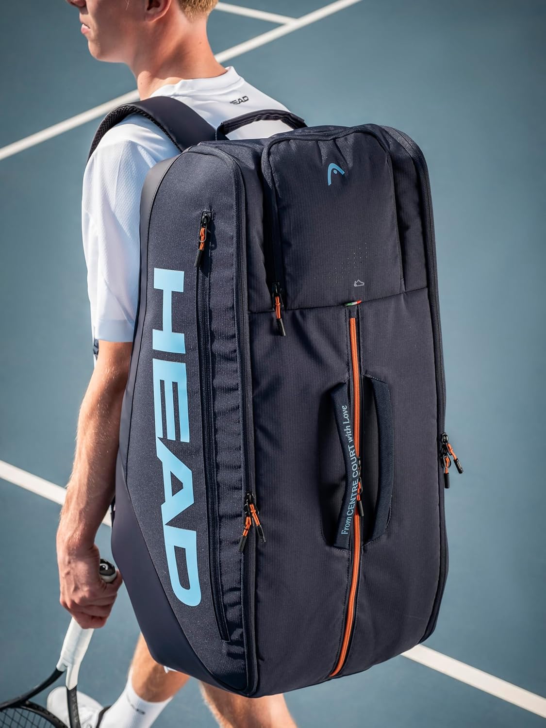 Detalle de HEAD Pro Tennisschläger Bag XL – stile Sinner e grande capienza per 12 racchette