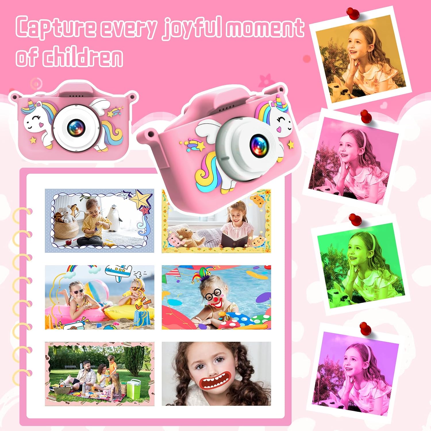 Thumbnail 4 de GlowPlayX Kinderkamera 1080P 32 GB – Digitalkamera für Kinder
