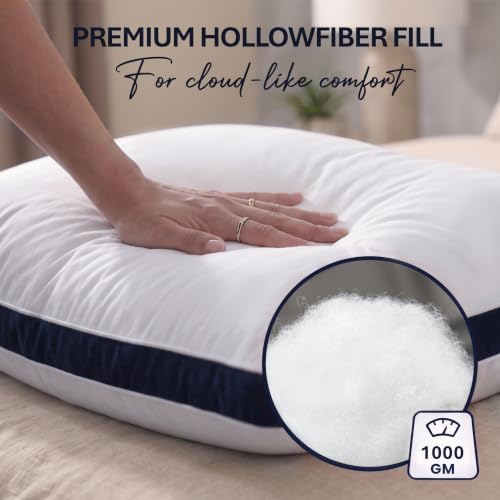 Detalle de Utopia Bedding Pillows 2 Pack (Queen) – Brushed Navy Microfiber Pillows