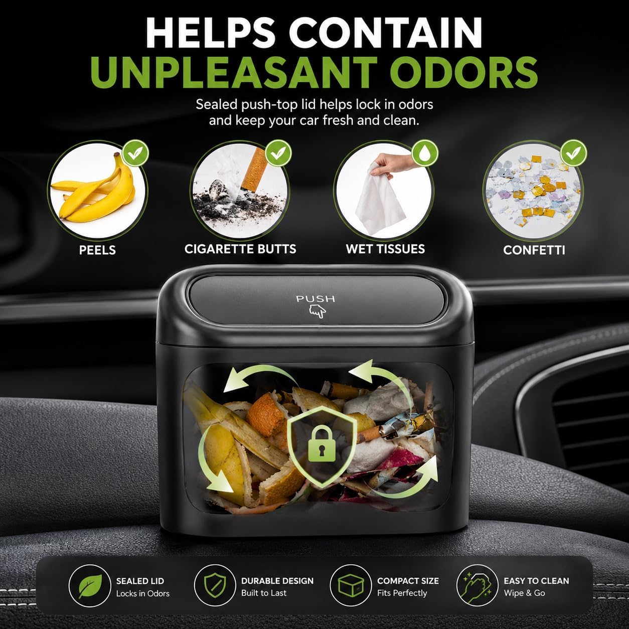 Thumbnail 4 de EnthuLove mini car trash bin 2-pack with 150 bags