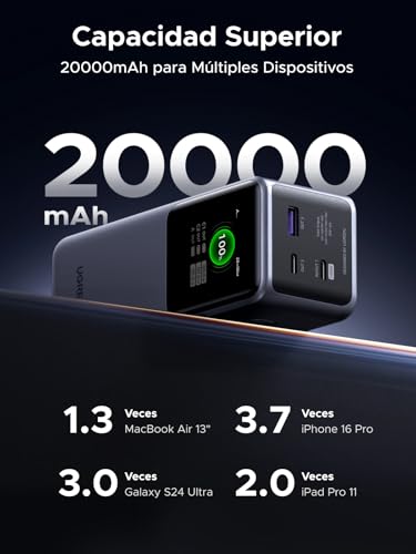 Detalle 2 de UGREEN Nexode Power Bank 20000mAh 130W ⚡ Cargador Portátil