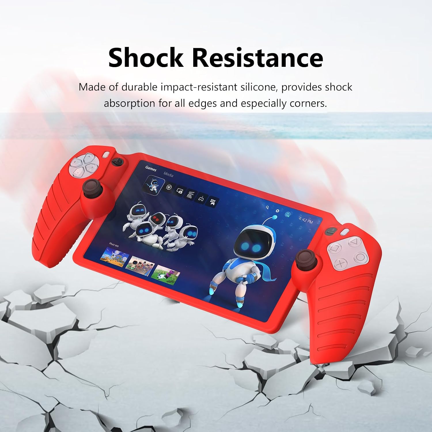 Detalle 2 de PlayStation Portal Hülle mit TPU Case Rot