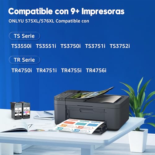 Detalle 2 de ONLYU 575XL 576XL Cartuchos compatibles Negro y Color para Canon 575/576 – análisis y compra razonada
